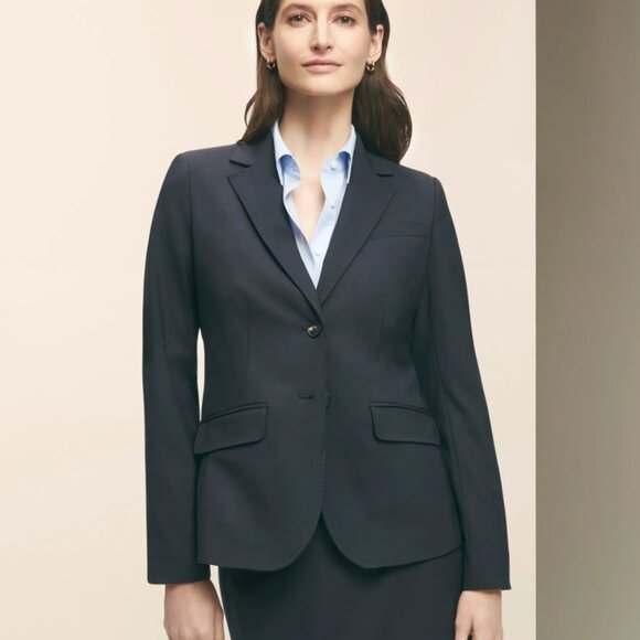 NEW THE ESSENTIALS BY BROOKS  Brothers Stretch Jacket Womens Size 10 Navy - Picture 6 of 8